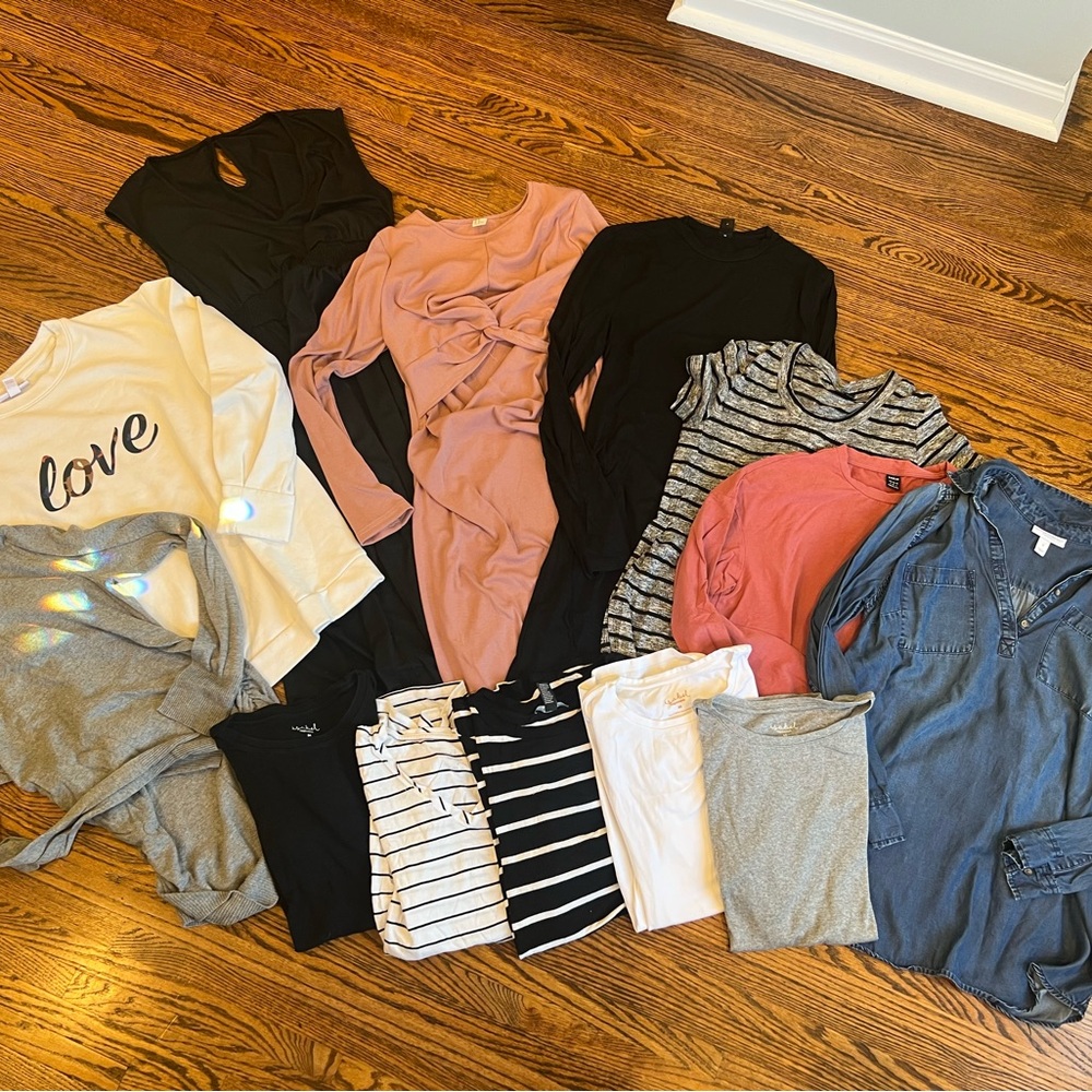 Women's Maternity Clothing Bundle: 13 Items